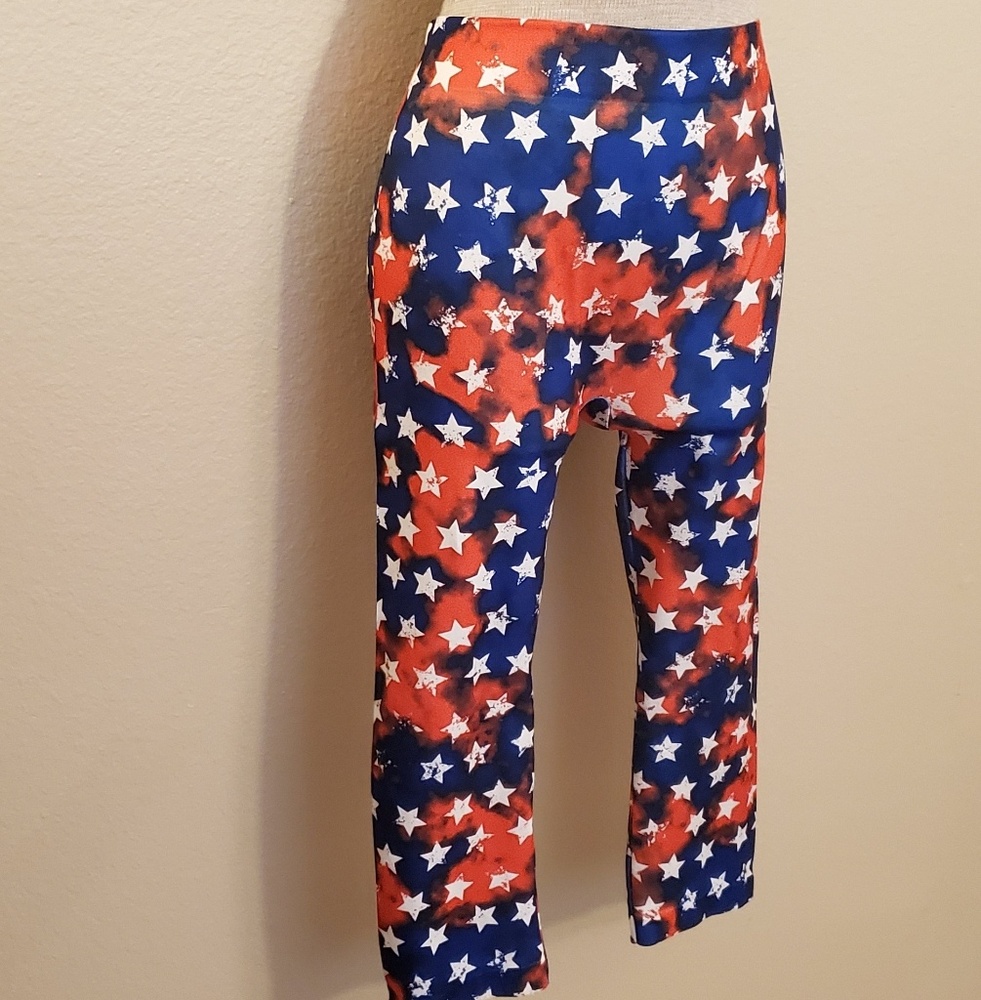 No Boundaries blue red star tights leggings XL - Picture 2 of 3